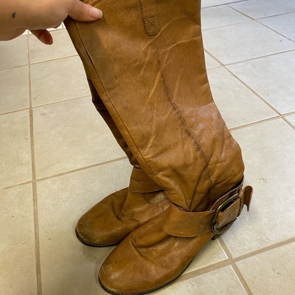 Brown riding boots